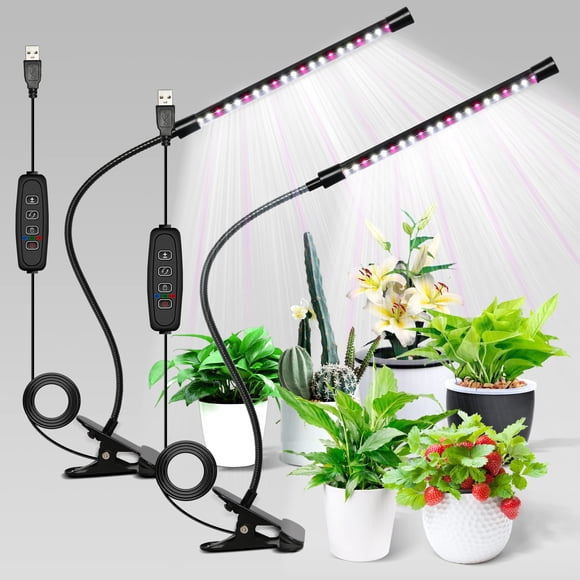 Luz LED de cultivo iPower 21 de espectro completo para plantas de interior, paquete de 2