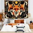 thumbnail image 4 of Red Fox Moon Tapestry Aesthetic, Cute Orange Fox Trippy Floral Tapestry Wall Hanging for Bedroom, Cool Vintage Tarot Witchy Groovy Nature Tapestries Poster Blanket College Dorm Home Decor 60X40Inches, 4 of 4