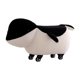 thumbnail image 2 of Taburete rodante con ruedas y diseño de animales adorables, cambiador de zapatos pequeño con dibujos animados. Negro, 2 of 9