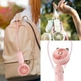 thumbnail image 5 of Mini ventilador portátil de mano, ventilador USB pequeño de viento fuerte de 3 velocidades con batería recargable, lindo ventilador de mano eléctrico personal para niñas/mujeres/niños rosa, 5 of 5