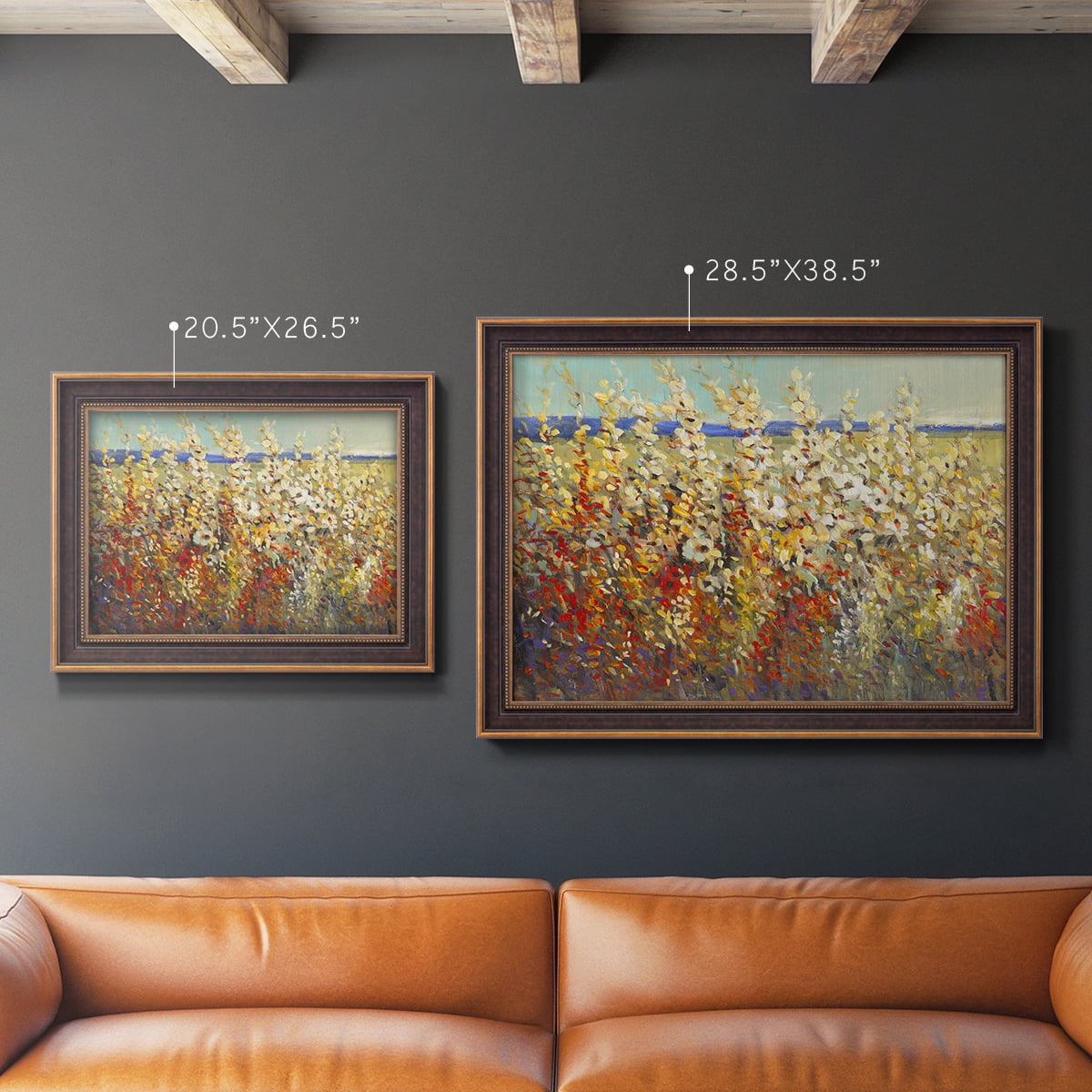 Field of Spring Flowers II Premium Framed Canvas- Ready to Hang