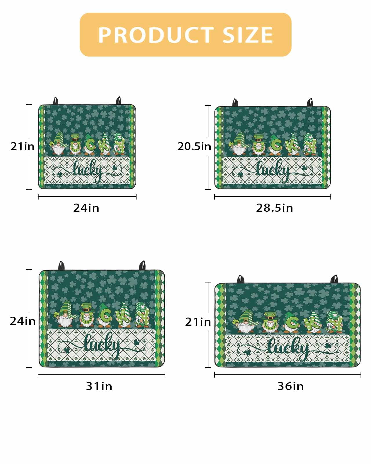 Large Induction Cooktop Protector Mat St. Patrick's Day Stove Top Covers for Electric Stove, Spring Green Lucky Shamrock Gnomes Plaid Decorative Stove Burner Cover Mats, Glass Top Stove Cover