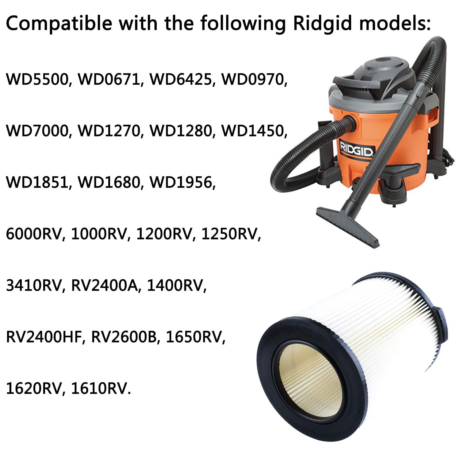 VF4000 Filter For Ridgid 72947 Shop Vac Craftsman RV2400A WD5500 Husky Filter 