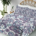 thumbnail image 3 of Ambesonne Paisley Fitted & Top Sheet Set with Shams, Bohemic Floral Country, Purple White Blue, 3 of 5