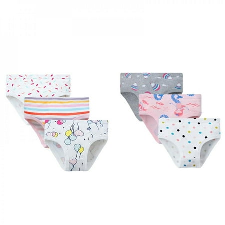 

Bullpiano 6 Pcs/lot Kids Cotton Briefs Girls Panties Pattern Underpants Triangle Girls Underwear 2-7T