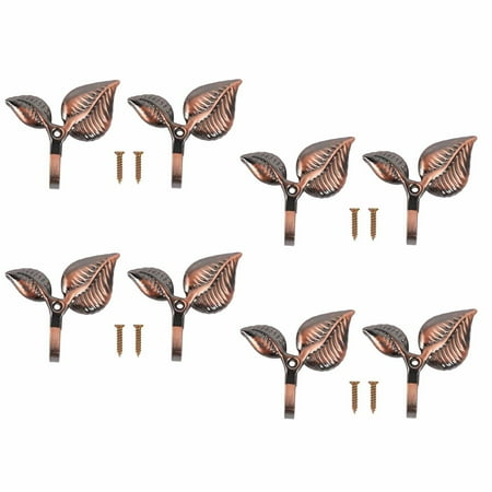 

8 x Iron Leaf Shaped Curtain Tie Holders Wall Hooks Home Decor Red