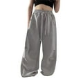 thumbnail image 1 of MIASHUI Girls Straight Pants High Waisted Drawstring Casual Joggers Boys Sweatpants,Grey,10-11 Years, 1 of 4