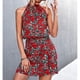 thumbnail image 2 of Vestido Con Cuello Halter Y Lazo En La Espalda Vestido Con Estampado Floral En La Cintura Elástica Vestido Con Cuello Halter En Estampado Floral Vestido Corto Con Cuello Halter En ANGGREK L rojo, 2 of 6