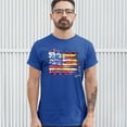thumbnail image 3 of Tee Hunt Colorful American Flag T-shirt Patriotic 4th of July Independence Men's Tee, Blue, Small, 3 of 5