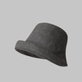 thumbnail image 4 of LIZUOJUN Under $5 Bucket Cloche Hat For Women Short Wide Brim Solid Linen Blend Sun Hat Summer Outdoor Travel Street Photography Daily Casual Cap, Grey,M, 4 of 4