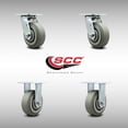 thumbnail image 2 of 5 Inch SS Thermoplastic Rubber Caster Set with Roller Bearing 2 Swivel 2 Rigid, 2 of 2