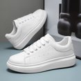thumbnail image 3 of Classic Platform Leather White Casual Skate Sneakers, 3 of 5