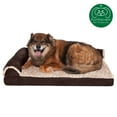 thumbnail image 6 of FurHaven Pet Products Two-Tone Faux Fur & Suede Memory Top Deluxe Chaise Lounge Pet Bed for Dogs & Cats - Espresso, Large, 6 of 13