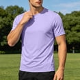 thumbnail image 5 of Ovzne Men's Big & Tall Round Neck Short Sleeve Athletic Basi T-Shirts Breathable Casual Summer Stretchy Activewear Tops S-3XL Multiple Colors, 5 of 10