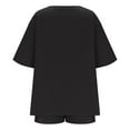 thumbnail image 5 of Atogsazn Womens Oversized Linen 2 Piece Set Plus Size V Neck Short Sleeve Blouse Shorts Outfit Fashion Black XXXXL, 5 of 8