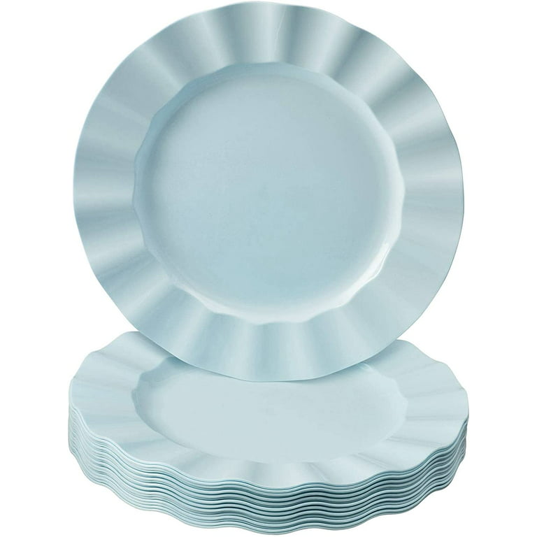 Elegant Plastic Plates for Party with Scalloped Rim (10 PC