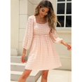 thumbnail image 2 of Minivestido de gasa con cuello cuadrado liso de lunares Unbranded Women Clothing, 2 of 10
