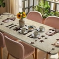 thumbnail image 3 of Sweet Home Table Cloths for 8 Foot Rectangle Tables, Western Stars Bird Houses Country Vintage Patio Waterproof Elastic Fitted Tablecloths, Washable Rectangular Table Cover for Camping, 3 of 8