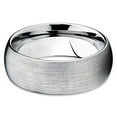 thumbnail image 2 of Gray Tungsten Wedding Band Tungsten Carbide Ring Brushed Tungsten Band Dome Ring, 2 of 3