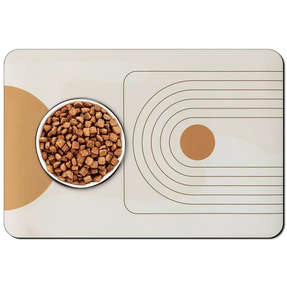 Tech Leather Pet Feeding Mat, Non Slip Waterproof Dog Cat Food Bowl Tray, Large 40x60cm