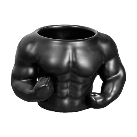 Ruanlalo Fitness Themed Mug Muscle Man Coffee Cup Large Capacity Ceramic Water Bottle Novelty Gift for Gym Lovers Birthday Couples Present