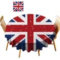 thumbnail image 1 of Nappes Rondes Britanniques, Diamètre 54 Pouces Drapeau Ancien avec Impression Ombre, Housse de Table Imperméable pour Tables à Manger, Rouge Bleu et Blanc, 1 of 5