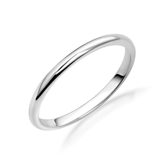 Sterling Silver Wedding Band/ Plain Stackable Ring- Size 6.5