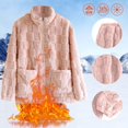 thumbnail image 2 of Women's Pajama Sets Winter Flannel Warm 2023 New Coral Thickened Home Wear Large Size Sleepwear Pj Sets Pink L, 2 of 9