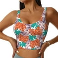thumbnail image 2 of Picia Hawaiian Style Sports Bra for Women,Padded Strappy Sports Bras Medium Support Yoga Bra with Removable Cups,Running Yoga Bra-, 2 of 9