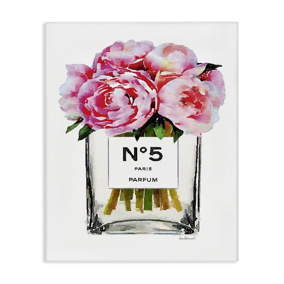 Stupell Industries Art Deco Fashion Designer Flower Bottle Pink Roses Watercolor Canvas Art, 24 x 30, by Amanda Greenwood