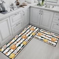 thumbnail image 3 of Autumn Orange Pumpkins Kitchen Rugs and Mats Non Skid Washable Set of 2, Farm Vintage Striped Flowers Leaves Kitchen Mats for Floor, Thanksgiving Under Sink Kitchen Runner Rug, 3 of 6