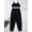 Black, variant on Yeahdor Kids Girls 2Pcs Sports Suit Sleeveless Butterfly Prints Crop Vest with Pants Set for Gym Running