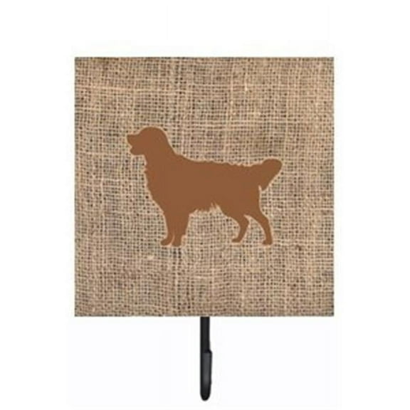 Golden Retriever Burlap and Brown Leash Or Key Holder