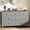 Gris, variante sur Ourlova Commode Cannelée 54 Pouces de Large Armoire Organisatrice de Rangement pour Salon Couloir Entrée Noir
