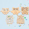 thumbnail image 3 of Taxenne 10PCS Unfinished Wooden Owl Slices Craft Pieces with Various Cutout Designs for Door Hangers (Random Styles), 3 of 10