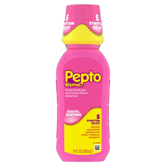 Pepto Bismol Liquid, Upset Stomach Relief, Stomach Relief, Anti-Diarrheal, 8 Fl oz