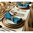 thumbnail image 4 of Vargottam Designer Cotton Twill Napkins - Set of 12, 20-Inch, Blue Solid Color, Durable & Absorbent Cloth Napkins for Dining, Parties, and Home Decor - Machine Washable, 4 of 7