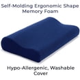 thumbnail image 2 of Carex Contour Cervical Pillow for Neck, Shoulder, Back Pain Relief, Spine Alignment, Washable, Blue, 2 of 4