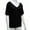 Black, variant on Women's 3/4 Sleeve Loose Blouse Casual Tee T-Shirt V Neck Button Down Back Solid Tops For Summer Fall (M, Gray)