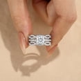 thumbnail image 5 of SFTING Rings for Woman Princess Cut 5A CZ Engagement Rings Set for Women Silver 18K White Plated Size 5, 5 of 9