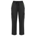 thumbnail image 5 of Athletic Cargo Pant For Womens Liweisiy Drawstring Elastic Waisted Straight Leg Loose Pants Camping Outdoor Trousers With Zipper Pockets Black M, 5 of 9