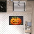 thumbnail image 4 of Wear-Resistant Halloween Different Expressions Front Door Mat, Simple and Cute Anti-slip Halloween Decor Multifunctional Orange Pumpkins Entrance Mats for Yard Outdoor Kitchen, 19.7x31.5in, 4 of 5