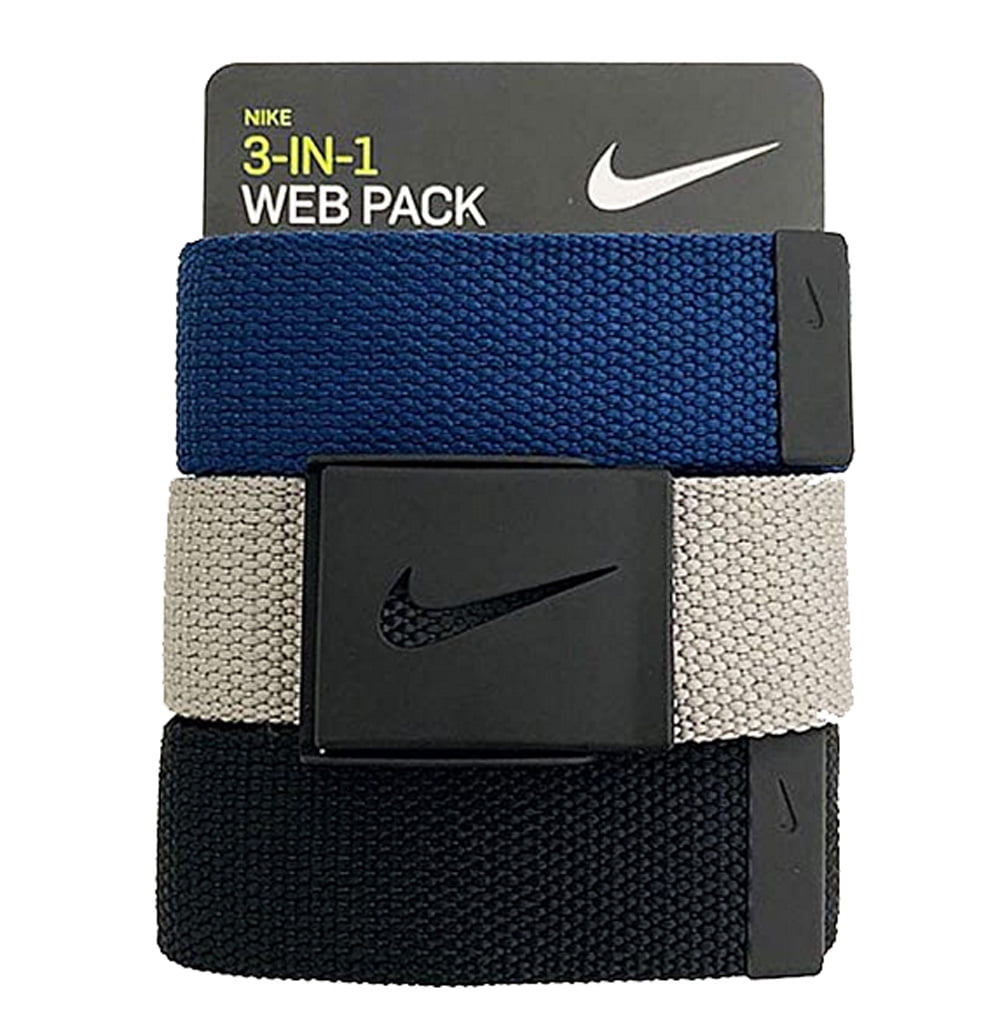 nike men's web golf belt 3 pack