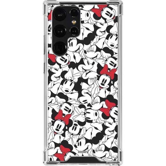 Skinit Disney Minnie Mouse Red Color Pop Face Pattern Galaxy S24 Ultra Clear Case