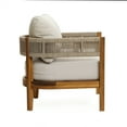 thumbnail image 5 of LuxenHome Outdoor Acacia Wood with Rope Sides Club Armchair with Cushions, 5 of 9