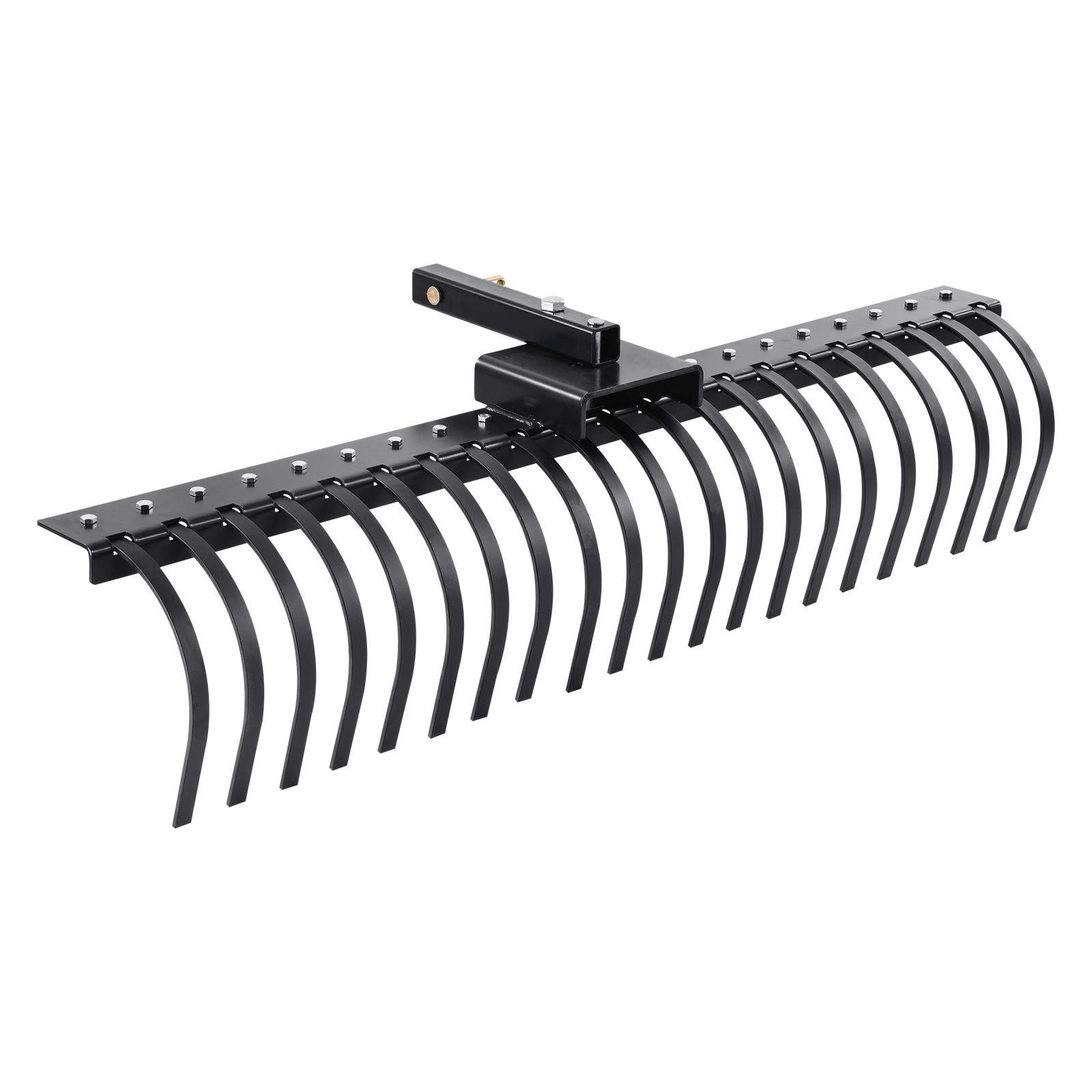 60 Inch Tow Behind Landscape Dethatcher Rake with 21 Steel Coil Tines for 48 or 60 Inch Toolbars and 3 Point Hitch Systems