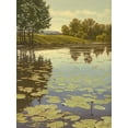 thumbnail image 2 of Adamov, Alexey 25x32 White Modern Wood Framed Museum Art Print Titled - Water Lilies on the River V, 2 of 4