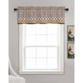 thumbnail image 3 of Brown Mandala Linen Curtain Valance for Bedroom/Bathroom/Kitchen/Living/Dining Room Window,Boho Rustic Tribal Ethnic Bohemian Geometric Pocket Topper Drapes Decorative Cafe Drapery Panel 42"x12", 3 of 6