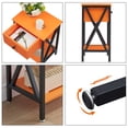 thumbnail image 5 of VECELO Nightstands Set of 2, Industrial End Table with 1-Drawer & Storage Shelf, Small Bedside Table Organizer for Small Space, Side Table for Bedroom Living Room, Orange, 5 of 9