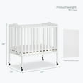 thumbnail image 4 of Dream On Me 2-in-1 Lightweight Folding Portable Crib, White, 4 of 12